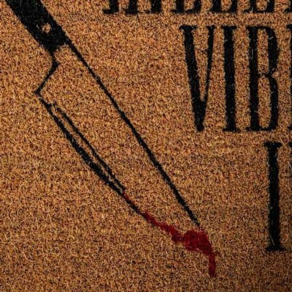 Doormat KILLER VIBES 28x16 Halloween Horror Scary Movie Slasher Goth Outdoor Rug - Picture 2 of 4